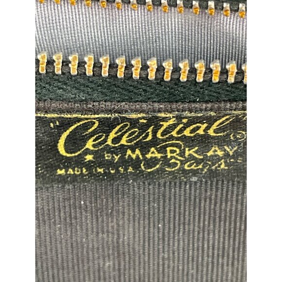 Vintage Celestial By Markay Cherry Red Handbag Gold Accents Top Handle Made USA - Picture 6 of 12